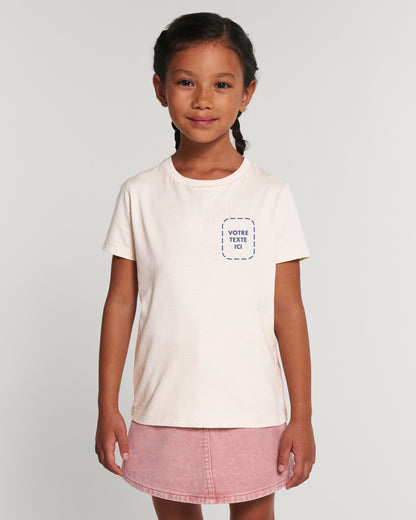 T-shirt fille en coton bio personnalisable sur le coeur