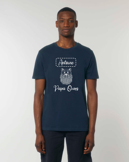 T-shirt Homme en coton bio personnalisable "Papa ours"