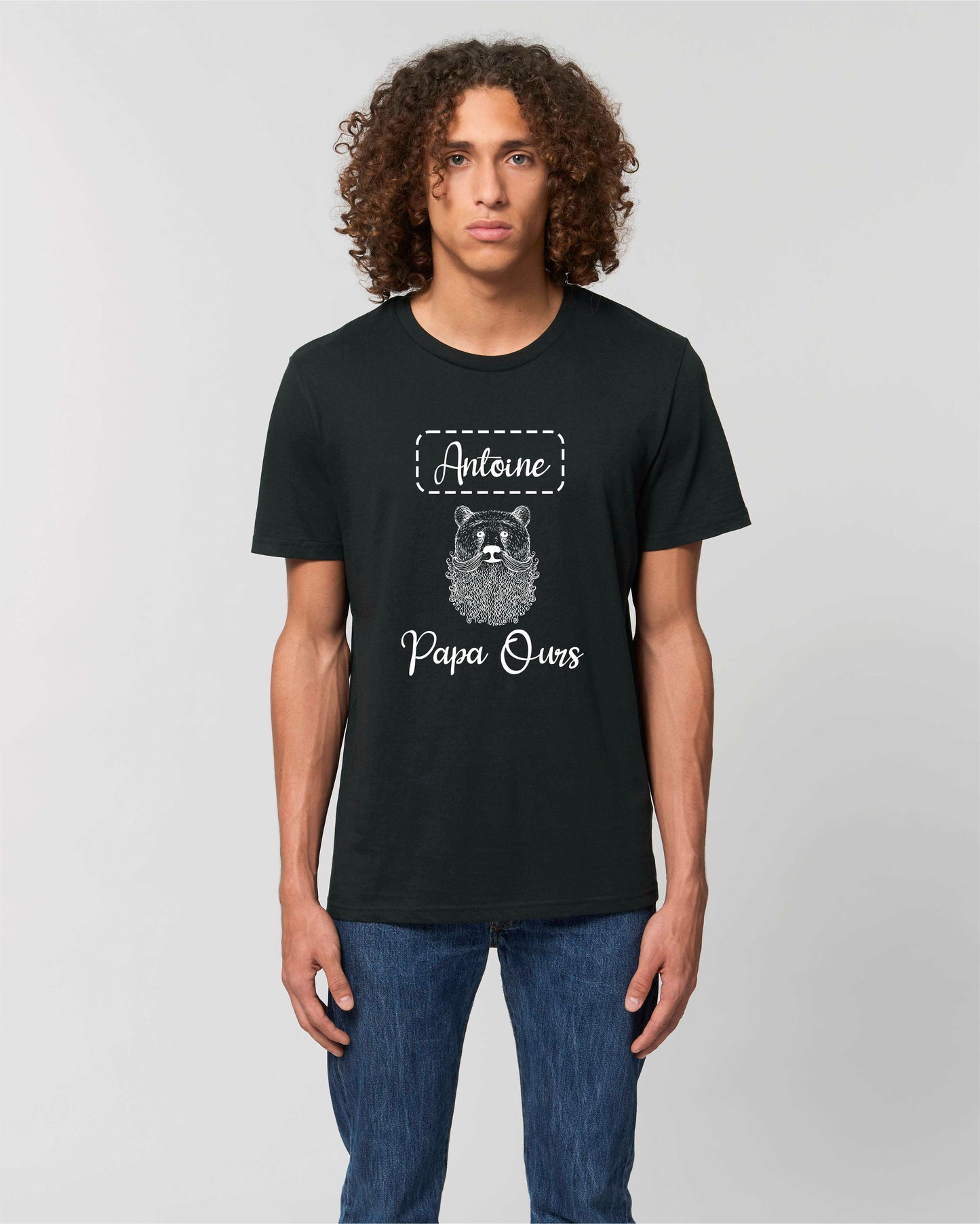 T-shirt Homme en coton bio personnalisable "Papa ours"