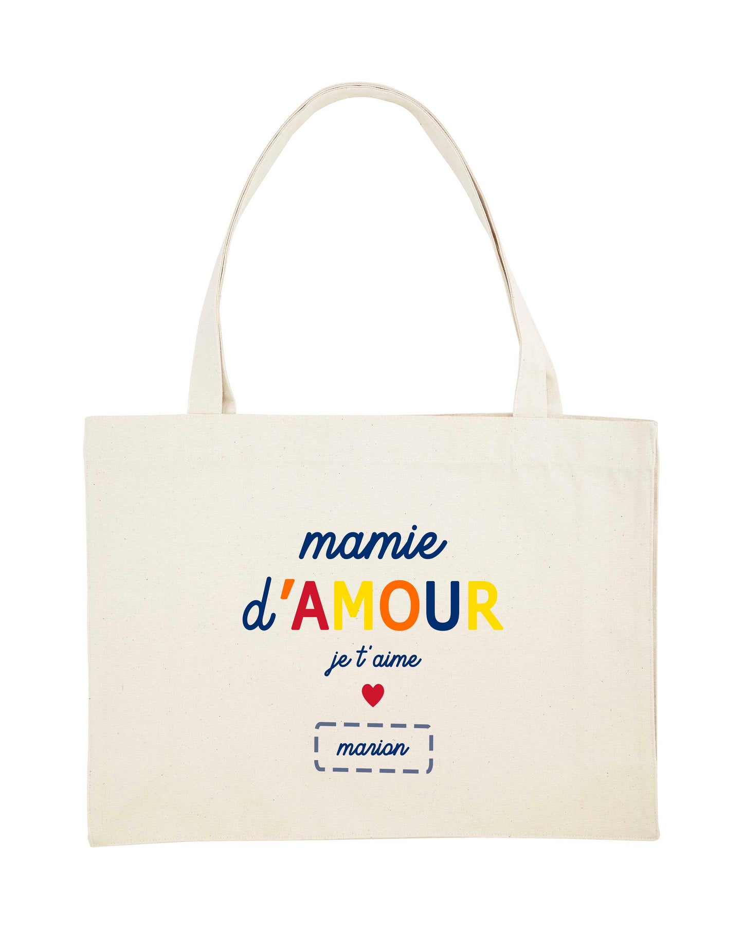 Grand Cabas personnalisable "Mamie d'amour je t'aime"