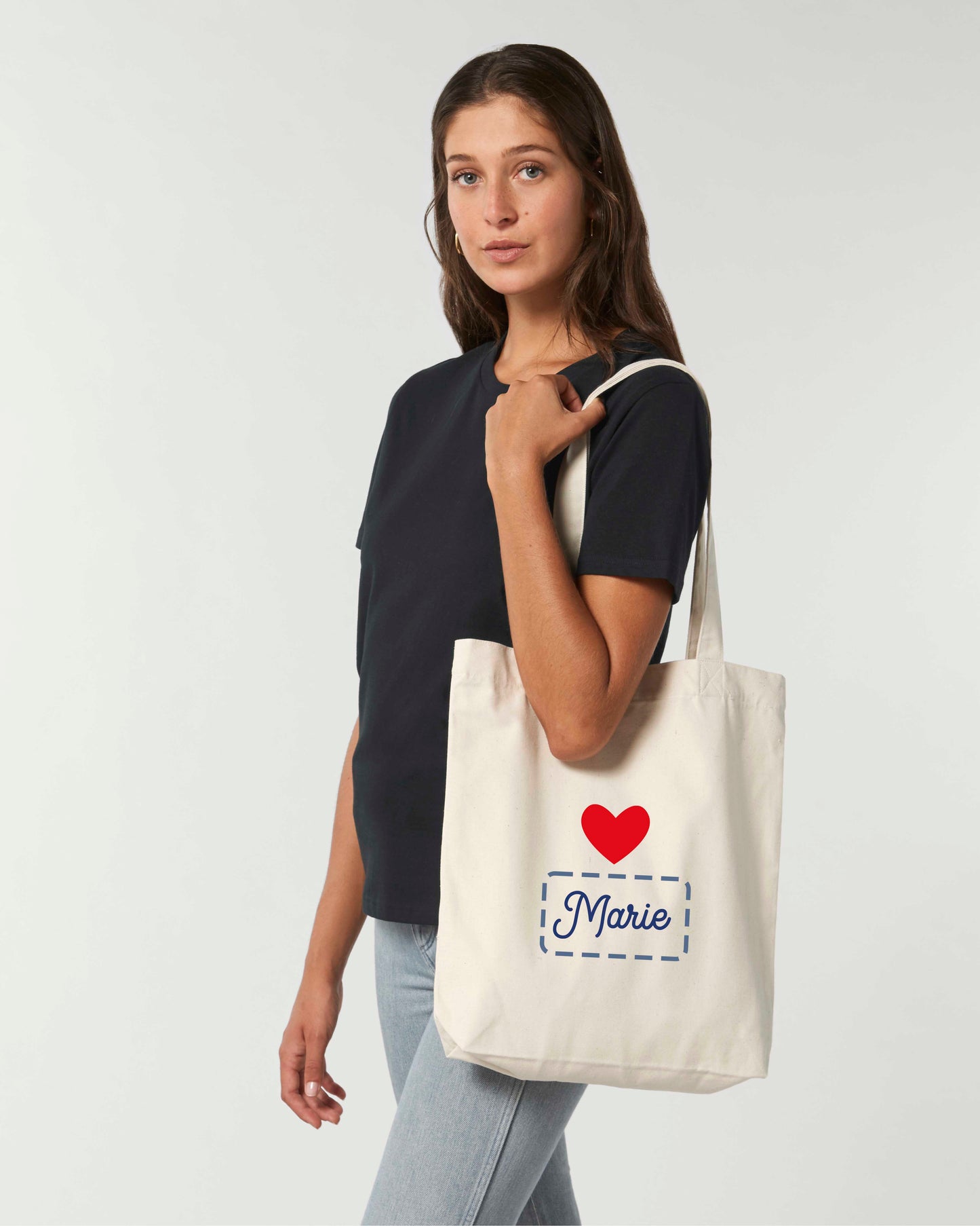 Totebag personnalisable COEUR + PRÉNOM