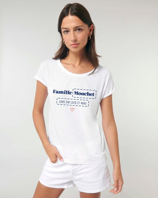 T-shirt Femme en coton bio personnalisable "Ma famille"