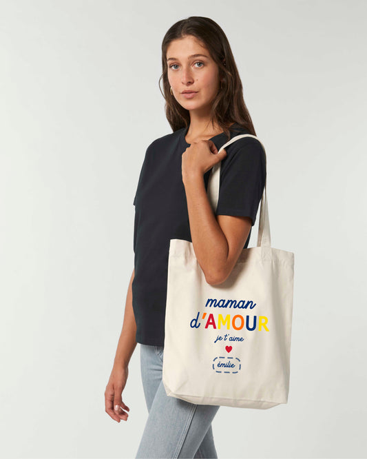 Totebag personnalisable "Maman d'amour je t'aime"