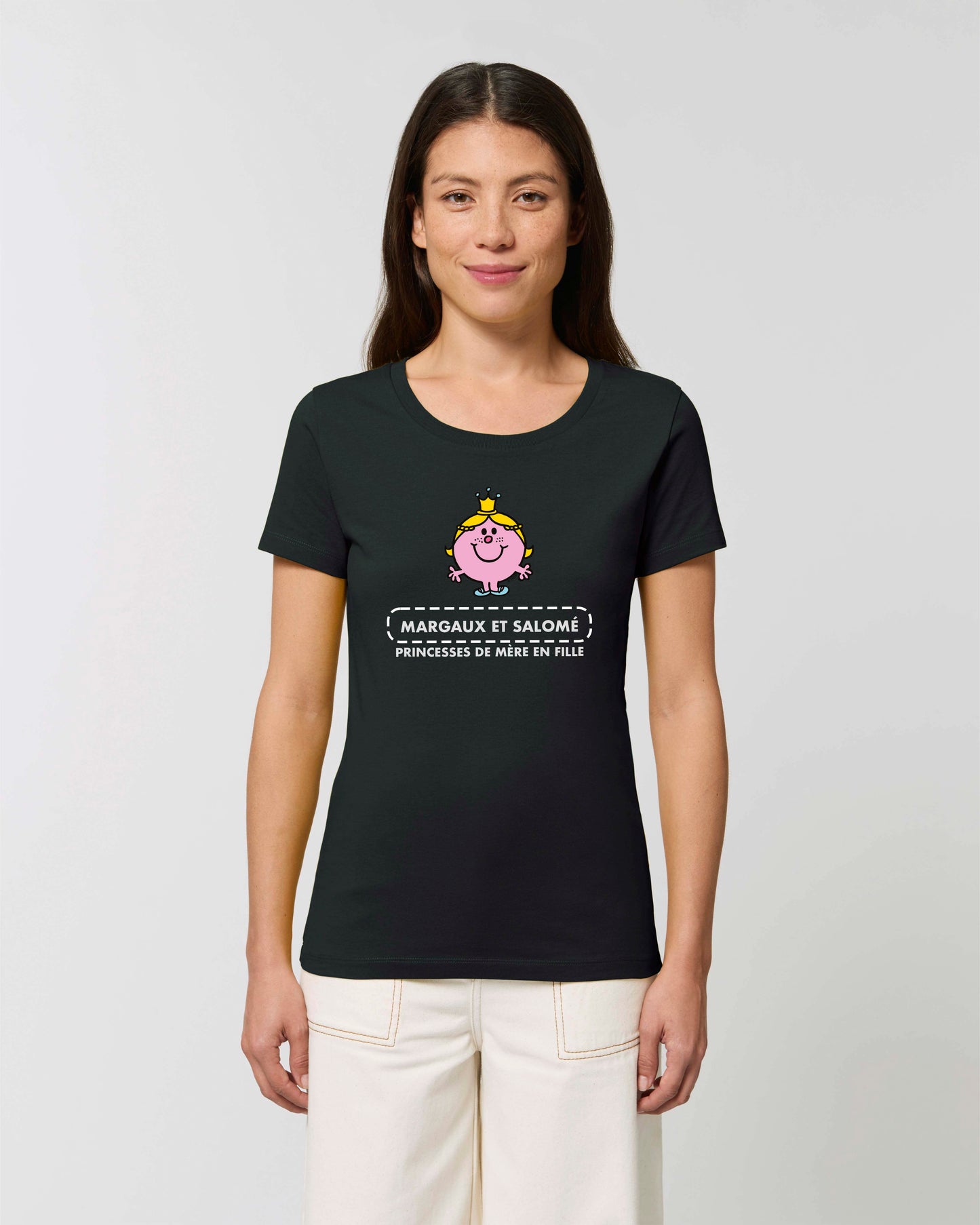 T-shirt Femme en coton bio prénom personnalisable "Princesses de mère en fille"