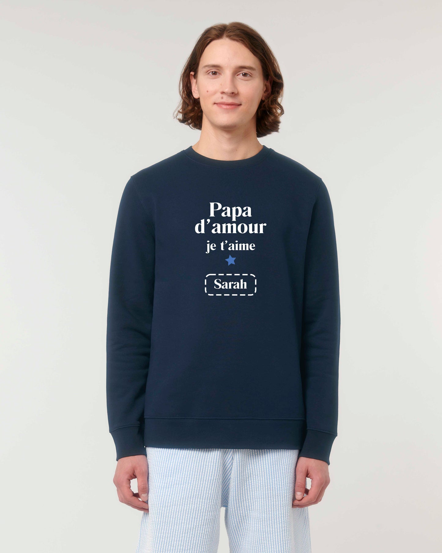 Sweat Homme personnalisable "Papa d'amour je t'aime"