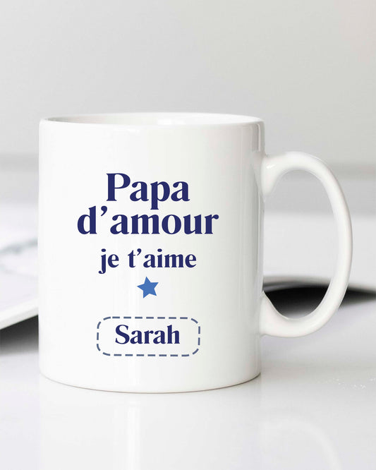 Mug personnalisable "Papa d'amour je t'aime"