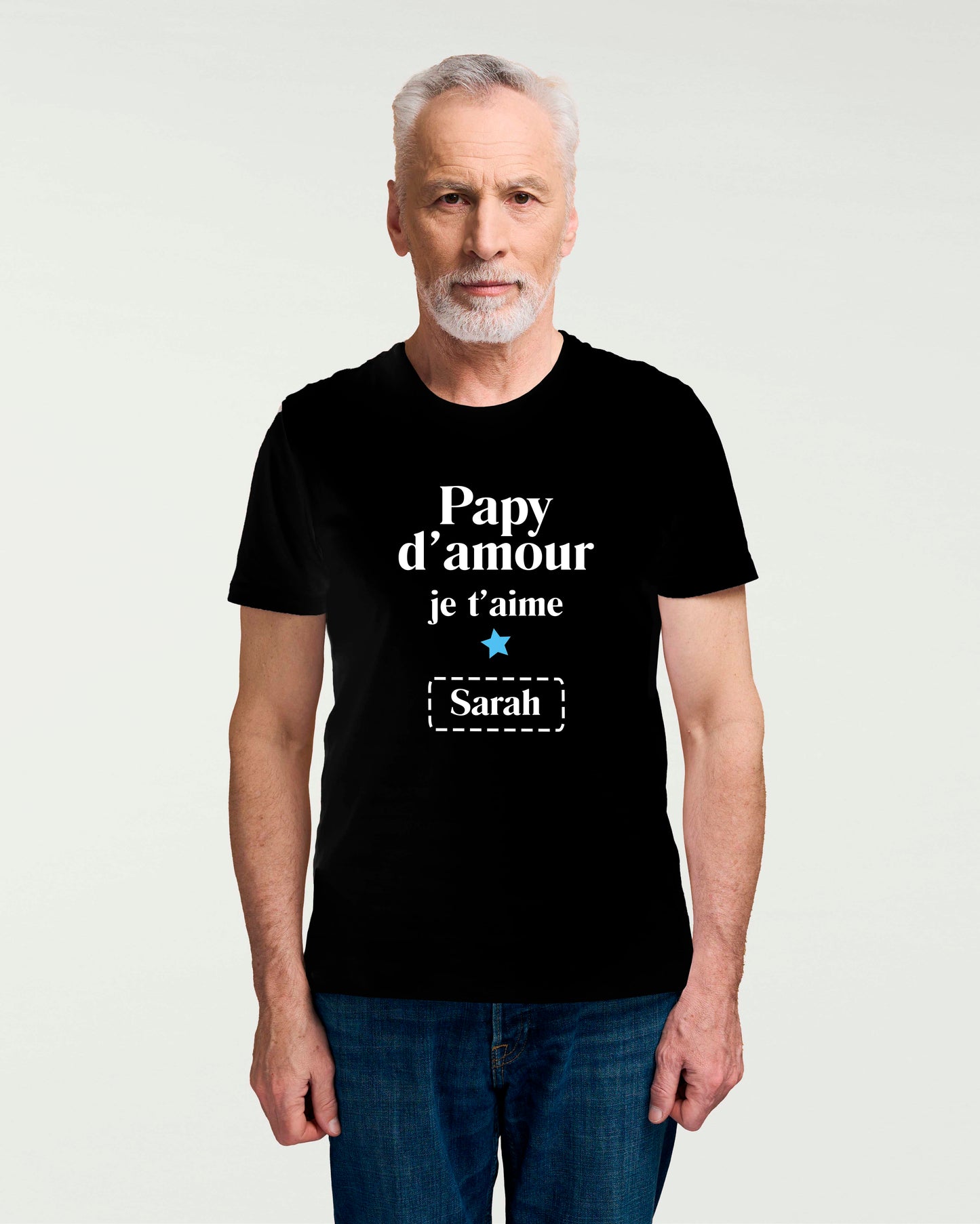 T-shirt Homme en coton bio personnalisable "Papy d'amour"