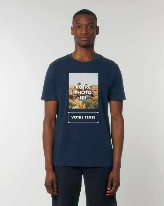 T-shirt Homme en coton bio personnalisable PHOTO + TEXTE