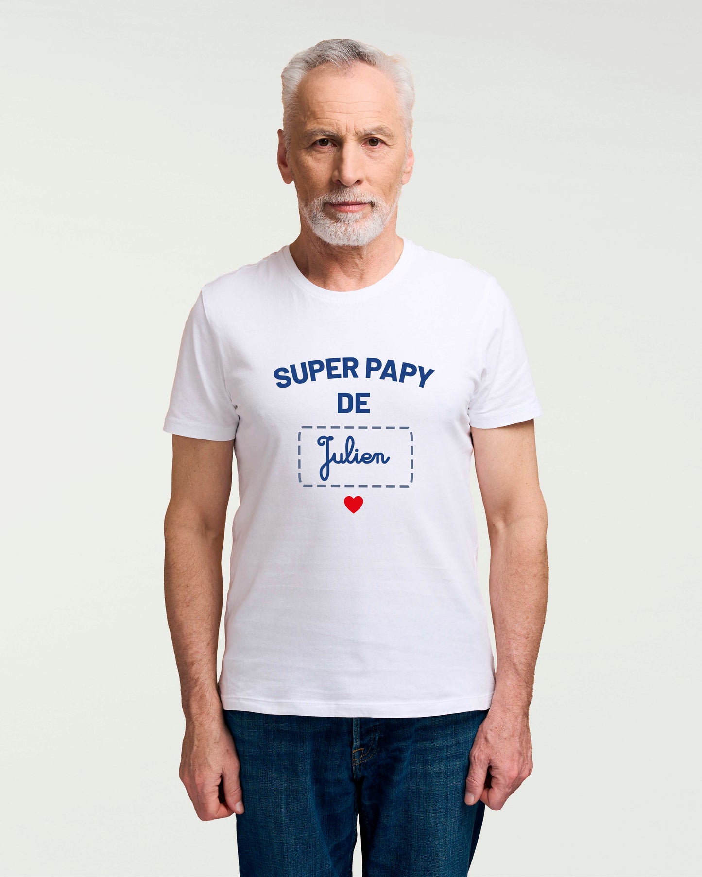 T-shirt Homme en coton bio personnalisable "Super papy de"