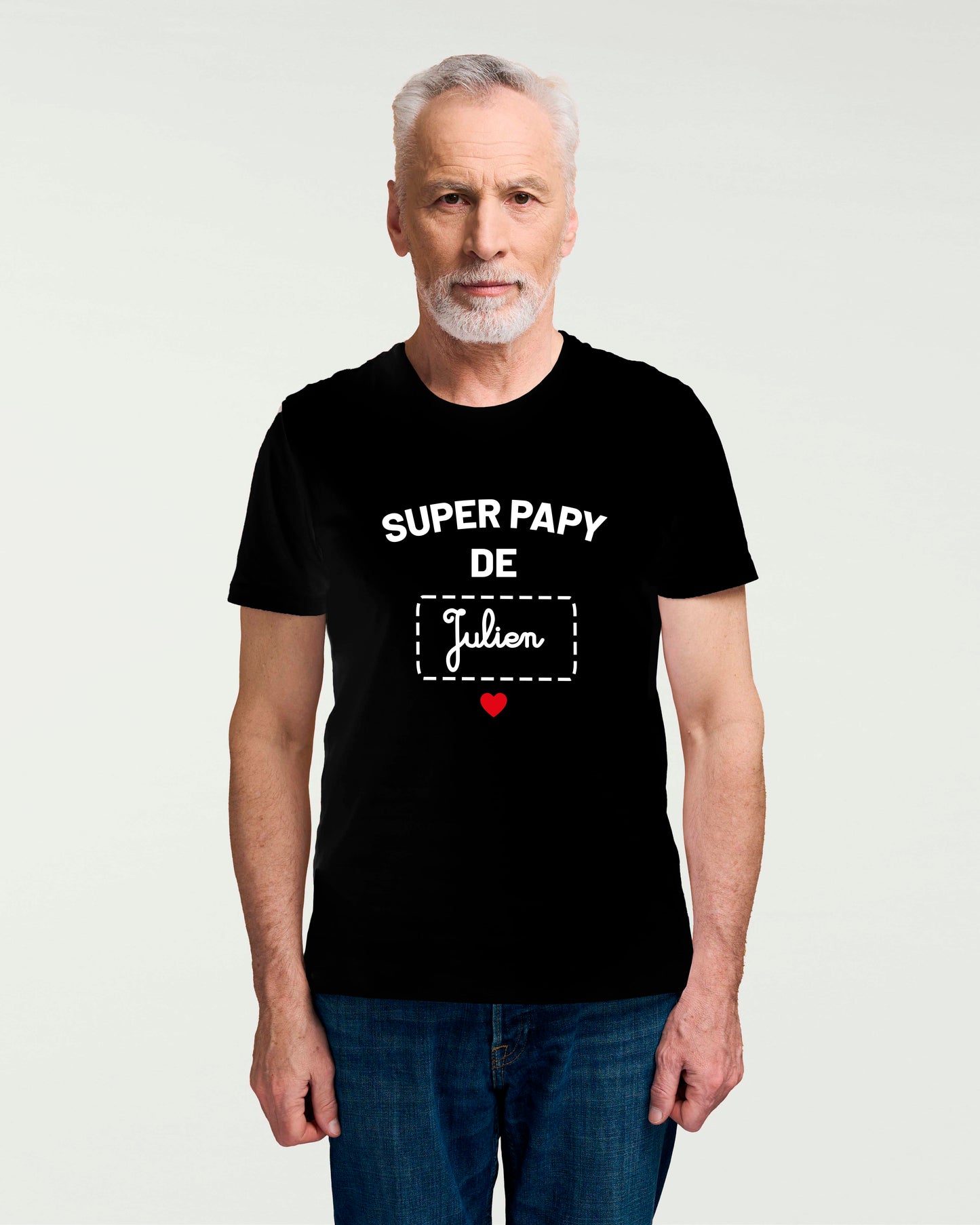 T-shirt Homme en coton bio personnalisable "Super papy de"