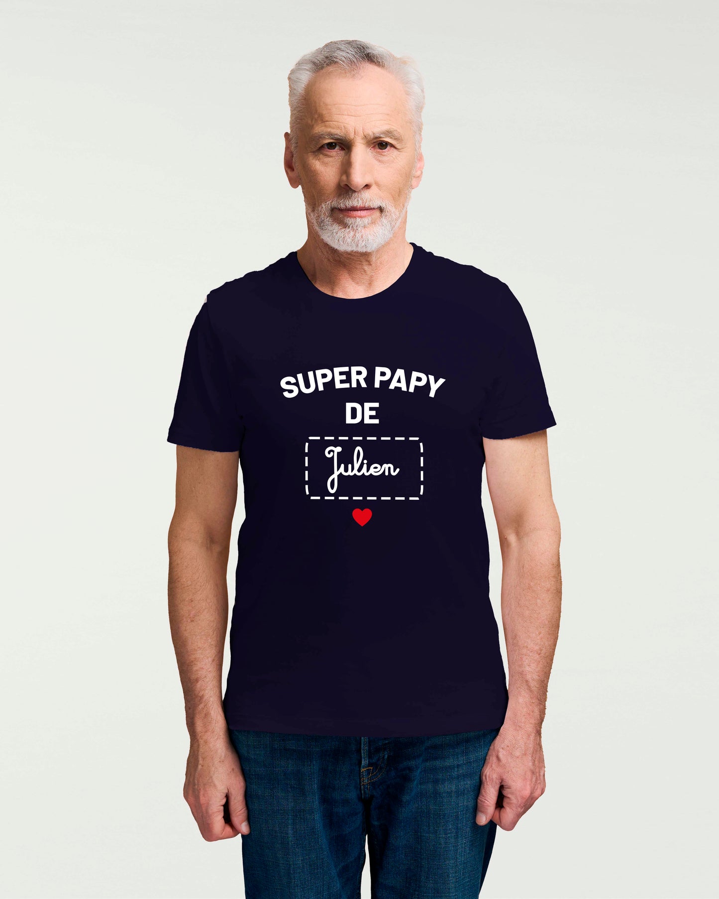 T-shirt Homme en coton bio personnalisable "Super papy de"