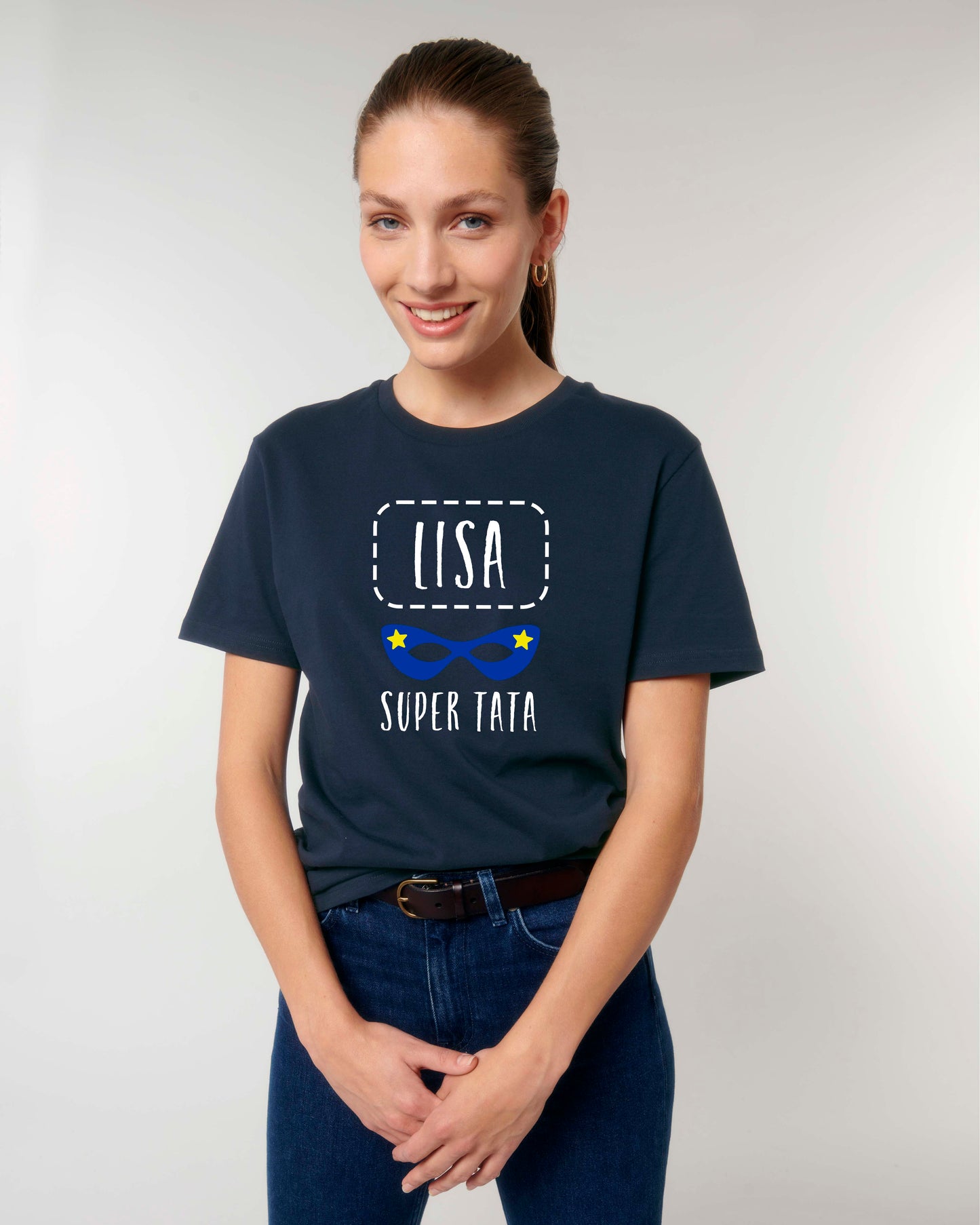 T-shirt Femme en coton bio prénom personnalisable "Super tata"